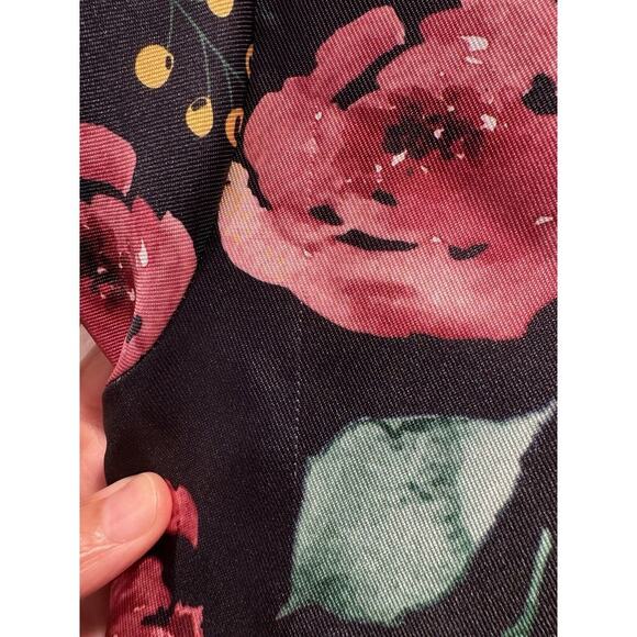 Mama Luma Girls Size 3 4 Black Floral Print Dress Bow Wedding Lacivert Party - Picture 6 of 11